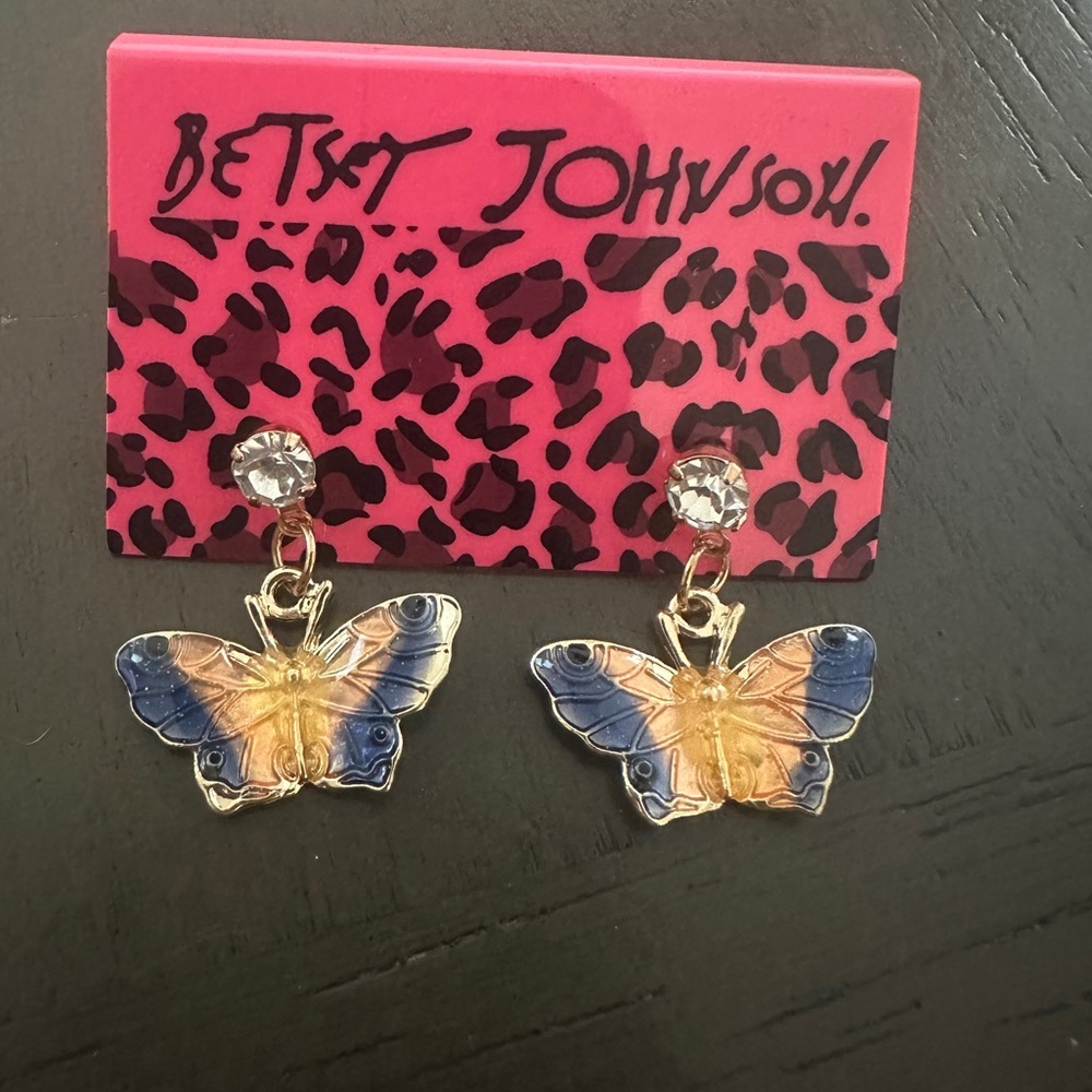 Betsey Johnson Colorful Butterfly Earrings